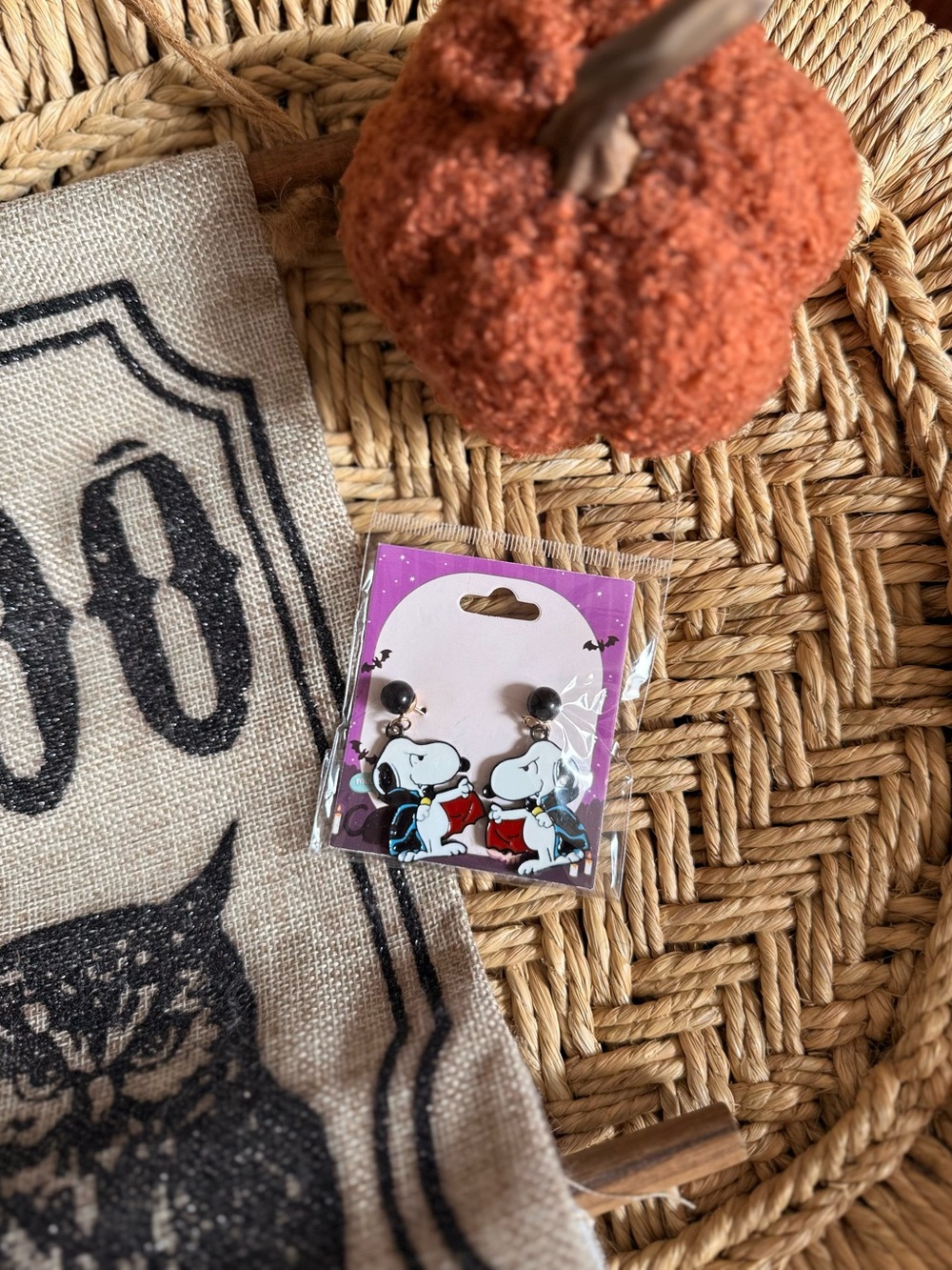Snoopy Vampire Halloween Earrings Costume Jewelry NWT